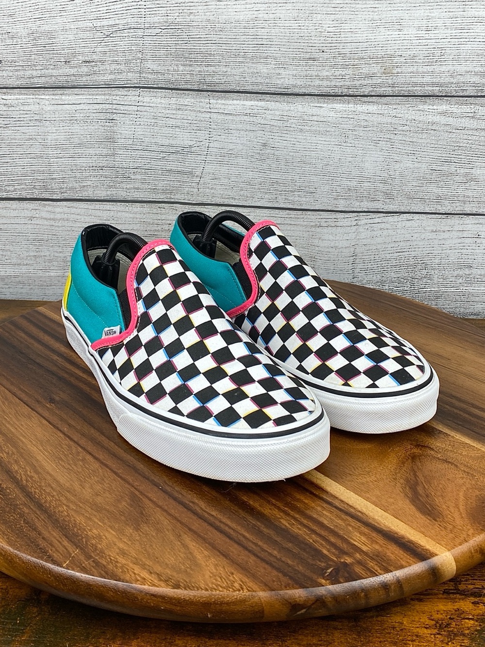 Vans Classic Slip On Crazy Retro Checkered Shoes Men’s Size 11.5 Women’s Size 13 - Picture 3 of 12